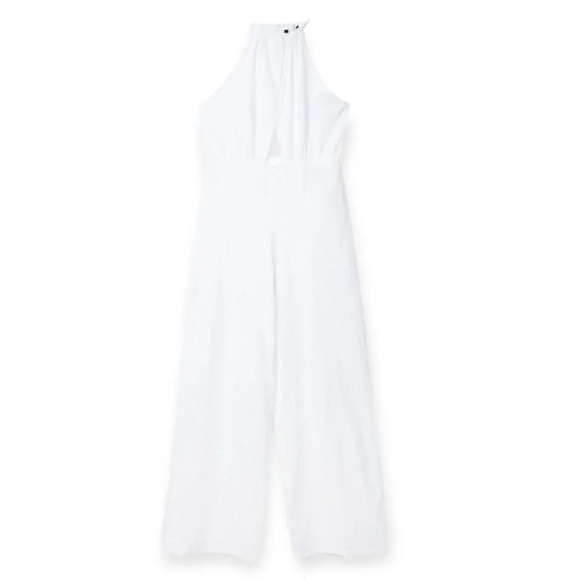 STRADIVARIUS | White | SWISS EMBROIDERY JUMPSUIT - Picture 4 of 10